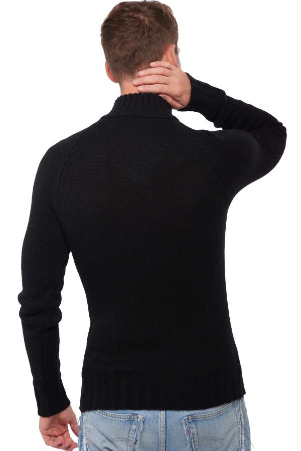 Cashmere & Yak men polo style sweaters howard black jute 3xl